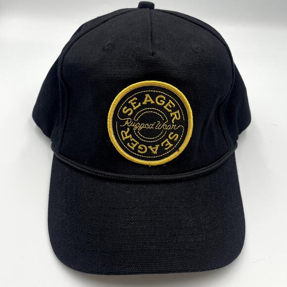 Seager Rugged Wear Black Snapback Adjustable Cap Baseball Hat - Picture 1 of 6